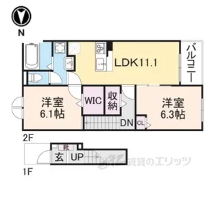 バンブーニンB【2階】の間取り