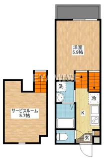 タンドレス多良見【1階】の間取り