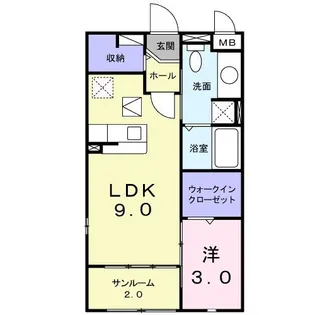 メゾンリバーサイドA【1階】の間取り