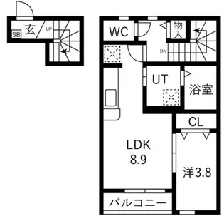 アステラス愛子【2階】の間取り