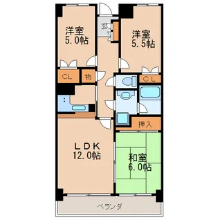 シティハウス白壁【3階】の間取り