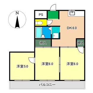 有沢マンション【4階】の間取り