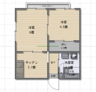 スカイコーポ【1階】の間取り