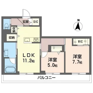 ラパン ド フォレ【2階】の間取り