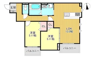 Weaving House II【3階】の間取り