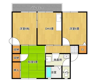 フリージアB棟【2階】の間取り