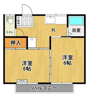 バンダイハイツ島【1階】の間取り