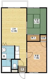 コーポビスタII【1階】の間取り
