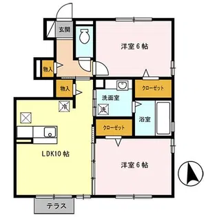 エクセル北白土 B【1階】の間取り