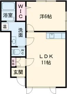 リバーサイド8条西【1階】の間取り