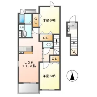 ベル・ジャルダン B【2階】の間取り