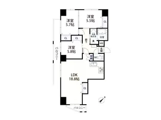 ル・シエル【7階】の間取り