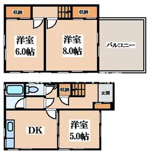 大阪府東大阪市鷹殿町【一戸建】の間取り