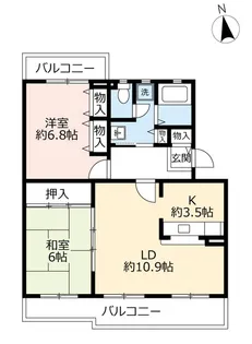 URコンフォールかぶと台【4階】の間取り