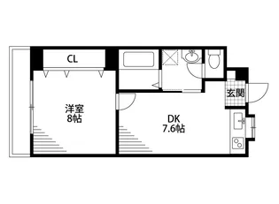 1DKの間取り画像