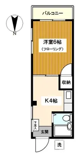 コーポ瀬戸【4階】の間取り