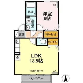 千歳山タウンハウス B【2階】の間取り