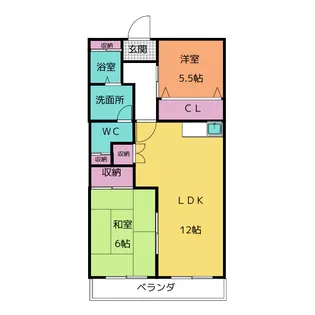 メリーメリーB【2階】の間取り