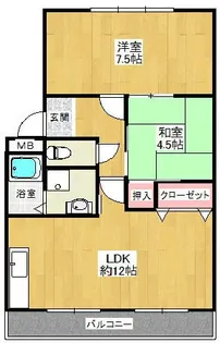 第1桜井ヒルサイドハイツB棟【3階】の間取り