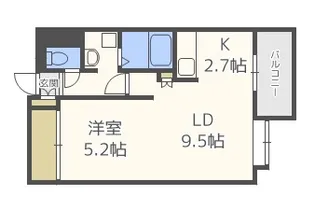 シティハウス大谷地【4階】の間取り