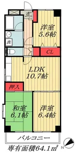 千葉県浦安市堀江3【マンション】の間取り