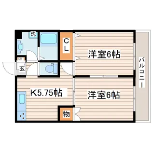 2Kの間取り画像