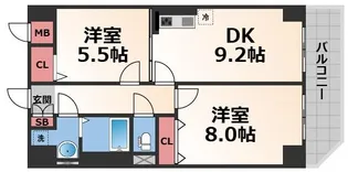 大阪府大阪市生野区中川2【マンション】の間取り