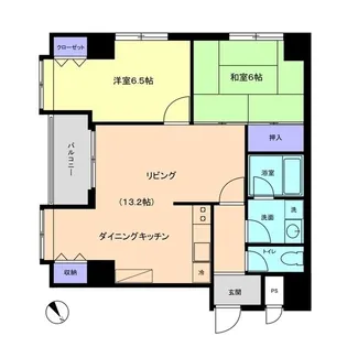 信開トピア高岡【7階】の間取り
