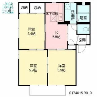 シャーメゾン・K B棟【1階】の間取り