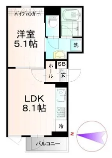 1LDKの間取り画像