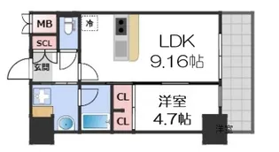 1LDKの間取り画像