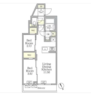 アジールコート後楽園【4階】の間取り