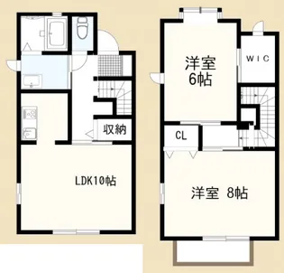 クローバーゆめさき B棟【1階】の間取り