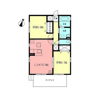 パラシオンD【1階】の間取り