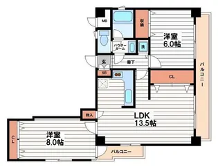クローバーハイツ天満橋【7階】の間取り