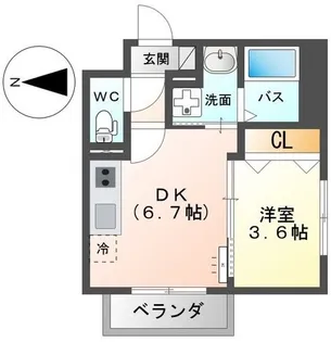 フォルマ日宇那【3階】の間取り