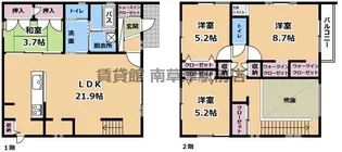 滋賀県草津市南草津4【一戸建】の間取り