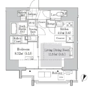 リブクオーレ神保町【6階】の間取り