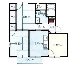 ラフォーレ若松【1階】の間取り