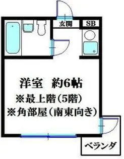スカイコート三鷹【5階】の間取り