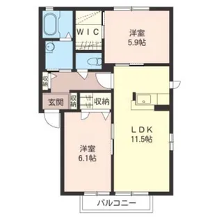 クレール南林間I【1階】の間取り