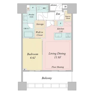 白金ザ スカイ EAST【22階】の間取り