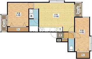 グランゼット平間【3階】の間取り