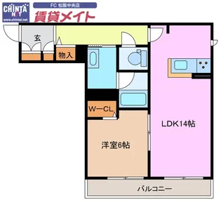 シャーメゾンステージ殿町【2階】の間取り