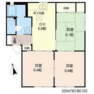 ロードサイド到津 B棟【2階】の間取り