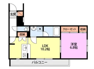 ファーストクラス大学南【1階】の間取り