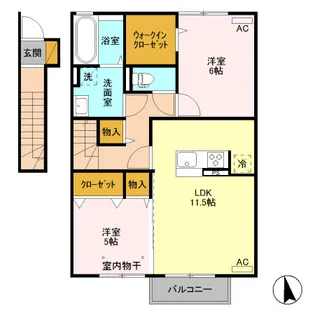 スペチアーレII【2階】の間取り