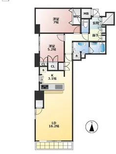グレースタワーII【4階】の間取り