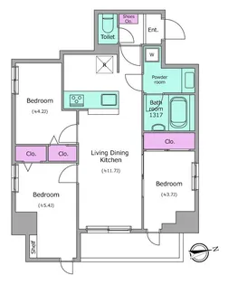 ドゥーエ日暮里III【2階】の間取り