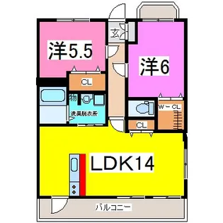 サンシャイン弓削【3階】の間取り